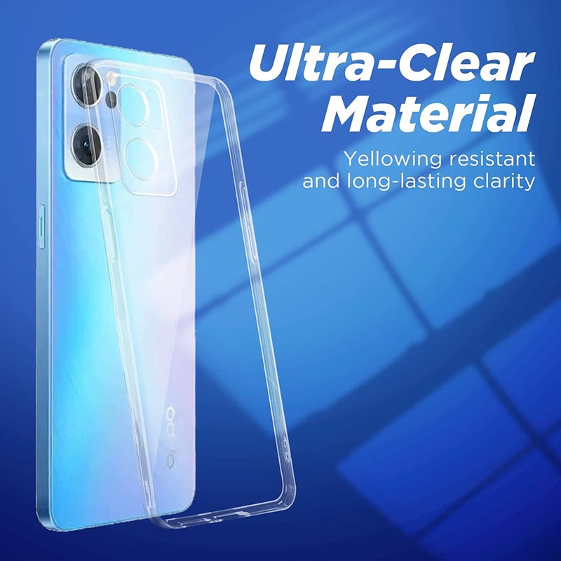 Nishtech غطاء خلفي شفاف هجين ناعم رفيع مضاد للغبار لجهاز أوبو رينو 7، أوبو رينو 7 5G مع حماية الكاميرا - Image 5