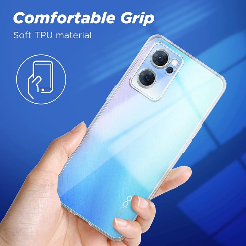 Nishtech غطاء خلفي شفاف هجين ناعم رفيع مضاد للغبار لجهاز أوبو رينو 7، أوبو رينو 7 5G مع حماية الكاميرا - Image 4