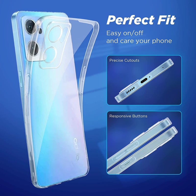 Nishtech غطاء خلفي شفاف هجين ناعم رفيع مضاد للغبار لجهاز أوبو رينو 7، أوبو رينو 7 5G مع حماية الكاميرا - Image 3
