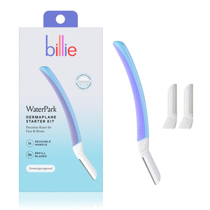 Billie - Dermaplane Starter Kit - Reusable Handle + 3 Refill Blades - Remove Facial Hair + Perfectly Shape Brows - Dermatologist-Approved - WaterPark - Image 1