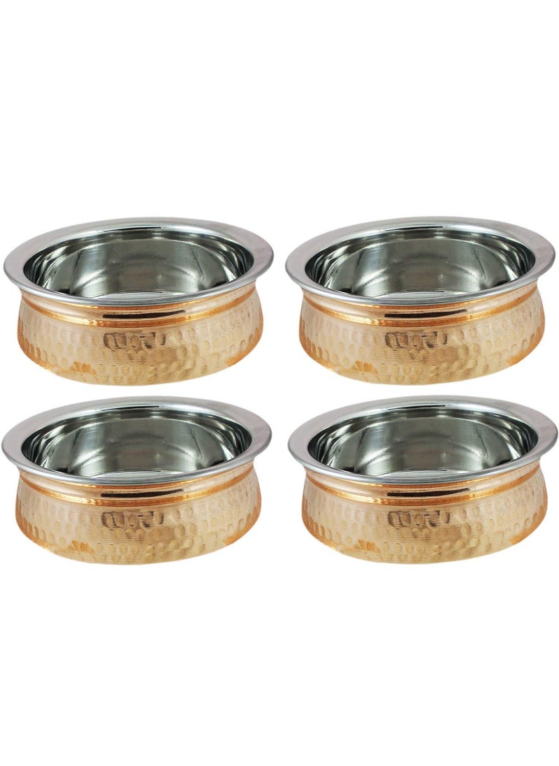Ukal Ukal Pack of 20 CopperStainless Steel Serving Vegetable Dinner Handi Bowl Diameter 65 Inches 