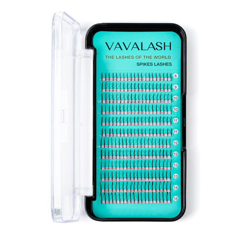 VAVALASH Premade Fan Spikes Lash Extensions 1320mm Mixed Tray C Curl 007mm Matte Black Eyelash Extension Supplies Spikes FansD0071320mm