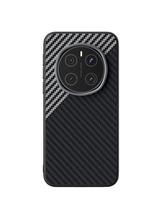 أبيل جراب هاتف مغناطيسي فاخر من ألياف الكربون غير اللامع لهاتف هونر ماجيك 7 برو مع شحن لاسلكي وغطاء خلفي مقاوم للصدمات - أسود - Image 2