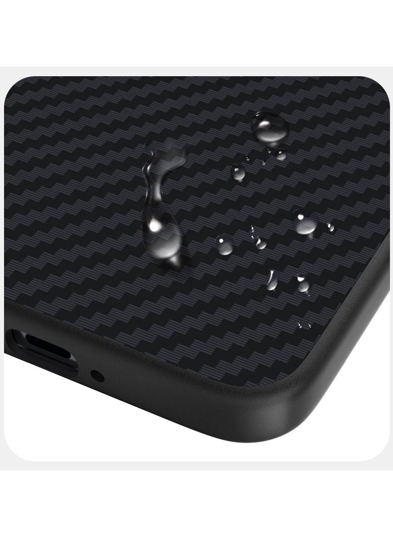 أبيل جراب هاتف مغناطيسي فاخر من ألياف الكربون غير اللامع لهاتف هونر ماجيك 7 برو مع شحن لاسلكي وغطاء خلفي مقاوم للصدمات - أسود - Image 3