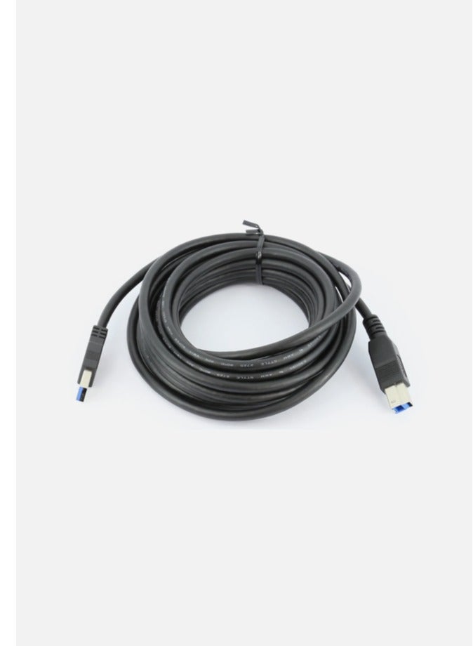 FUJISHKA USB 3.0 Type A to Type B Printer Cable – High-Speed FAST USB 3.0 Lead – Black – 1.5m - Image 1
