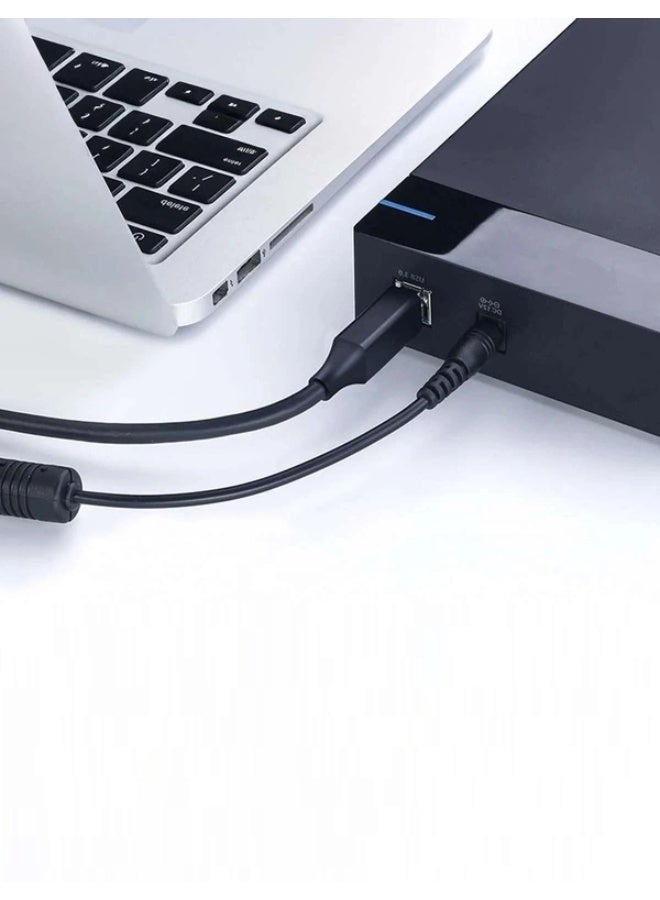 فوجيشكا كابل طابعة USB 3.0 نوع A إلى نوع B – نقل بيانات فائق السرعة 5Gbps – أسود – طول 1.5 متر - Image 4