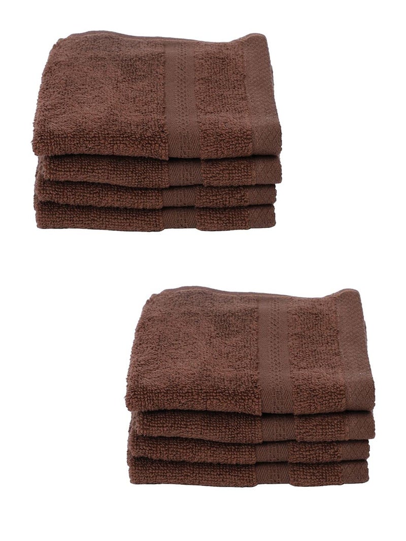 BIANCA Ultra Soft Zero Twist 100% Cotton Towel (Aerocore Tech) -8pc Face Towel (Paradiso) - Super Absorbent, Fluffy, AeroCore Organic Technology - for Men, Women, Gym, Kitchen Solid-Chocolate - Image 2