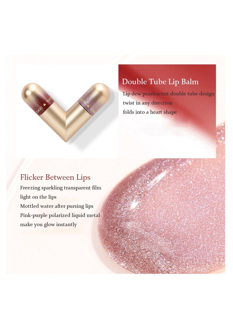 DEROL Lip Gloss Plumper Hyaluronic Acid High Shine Super Shine Non-Sticky Color Lips Stain Oil Liquid Lipstick Glaze Glitter Lifter Long Lasting Waterproof Moisturizing for Women Girls - Image 4