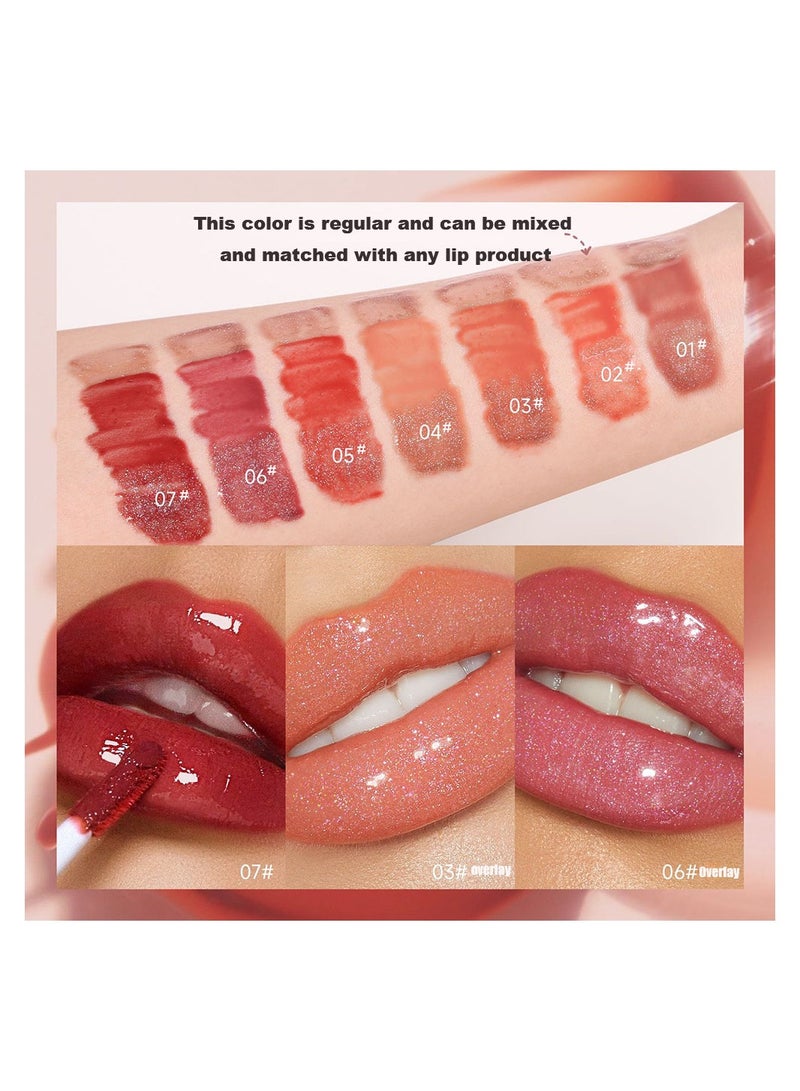 DEROL Lip Gloss Plumper Hyaluronic Acid High Shine Super Shine Non-Sticky Color Lips Stain Oil Liquid Lipstick Glaze Glitter Lifter Long Lasting Waterproof Moisturizing for Women Girls - Image 5