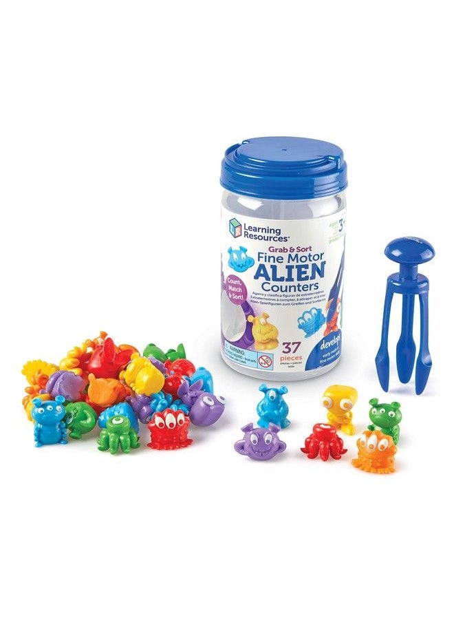 Learning Resources Grab & Sort Fine Motor Alien Counters 37 Pieces Ages 3+ Toddler Learning Toys Math Counters For Kids Stem Toys For Kids Preschool Must Haves Math Manipulatives  - Image 2