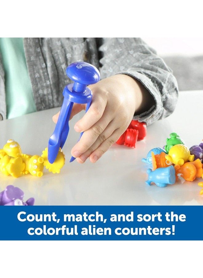 Learning Resources Grab & Sort Fine Motor Alien Counters 37 Pieces Ages 3+ Toddler Learning Toys Math Counters For Kids Stem Toys For Kids Preschool Must Haves Math Manipulatives  - Image 3