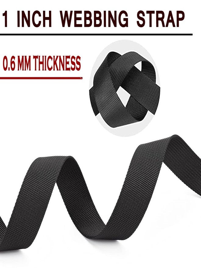 MOZETO 1 Inch Nylon Webbing Strap with Plastic Tri-Glide Slide Clips, 10 25 50 Yards Heavy Duty Nylon Strapping for Indoor or Outdoor Gear, DIY Crafting, Repairing - Image 4