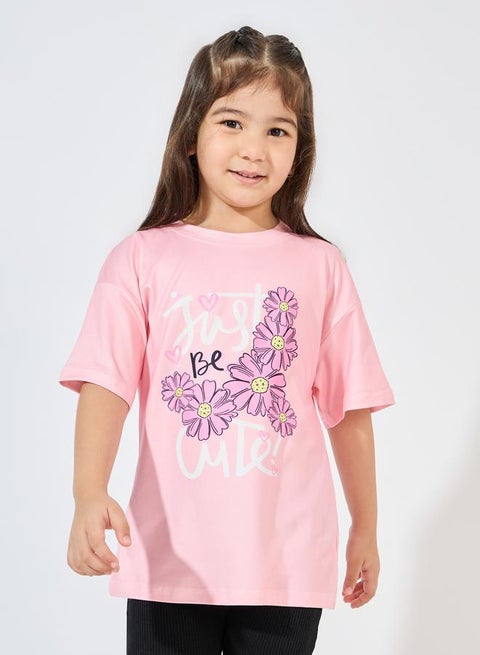 Styli Oversized Printed T-Shirt with Dropped Shoulder