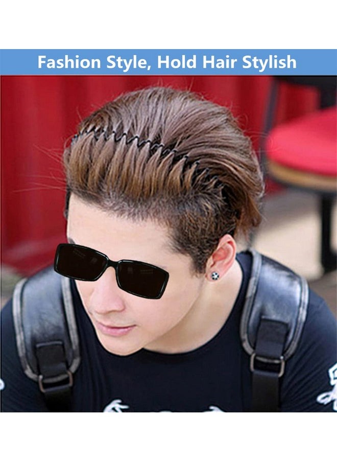bodbop XINGZHE - Metal Hair Band For Men Headband Mens Hair Bands Women Fashion Headbands Sports Hairband Unisex Metal Head Band Hair Hoop With Elastic Non Slip Wavy Teeth 2 Pcs - Image 1
