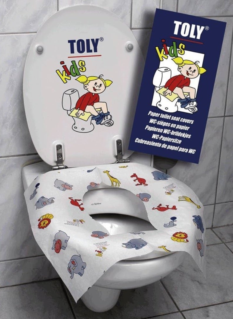 Toly Kids 50 - Toilet Seat Covers for Toddlers & Kids | Cute Cartoon Designs, Disposable & Eco-Friendly (50 Sheets, 5 Packs) | Ideal for Potty Training & Travel - Image 1