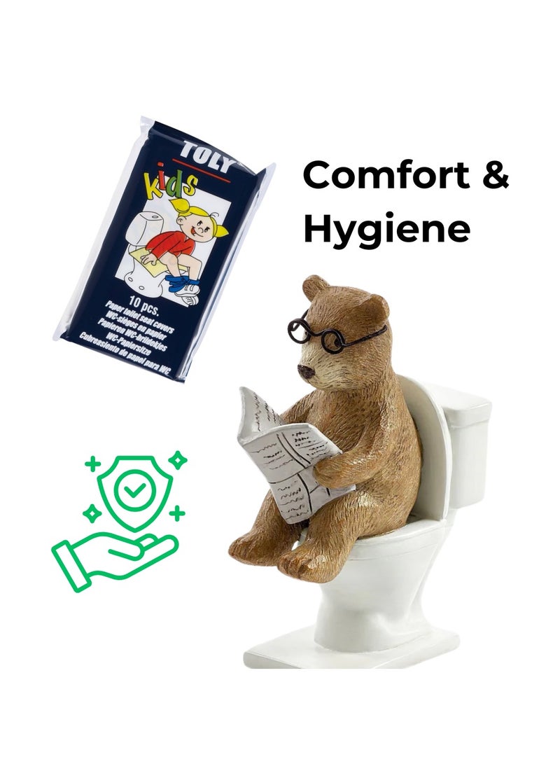 Toly Kids 50 - Toilet Seat Covers for Toddlers & Kids | Cute Cartoon Designs, Disposable & Eco-Friendly (50 Sheets, 5 Packs) | Ideal for Potty Training & Travel - Image 5