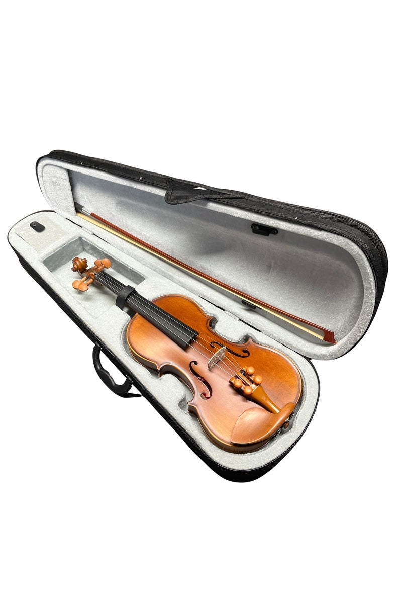 4/4 Full Size Violin - Natural Matte Finish - Mechanical Tailpiece for Easy Tuning - Solid Maple Wood - Image 5