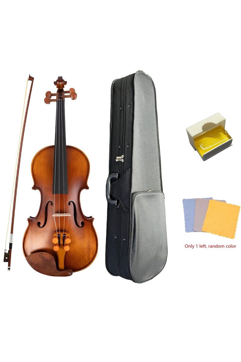 4/4 Full Size Violin - Natural Matte Finish - Mechanical Tailpiece for Easy Tuning - Solid Maple Wood - Image 1