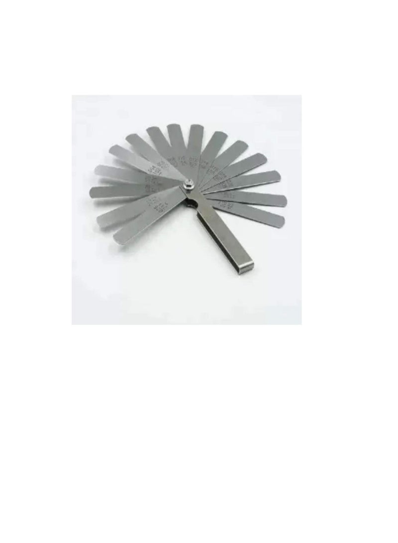 Generic 15 Blades Steel Feeler Gauge Metric Master Feeler Gauge Imperial Gap Measuring Tool  - Image 1