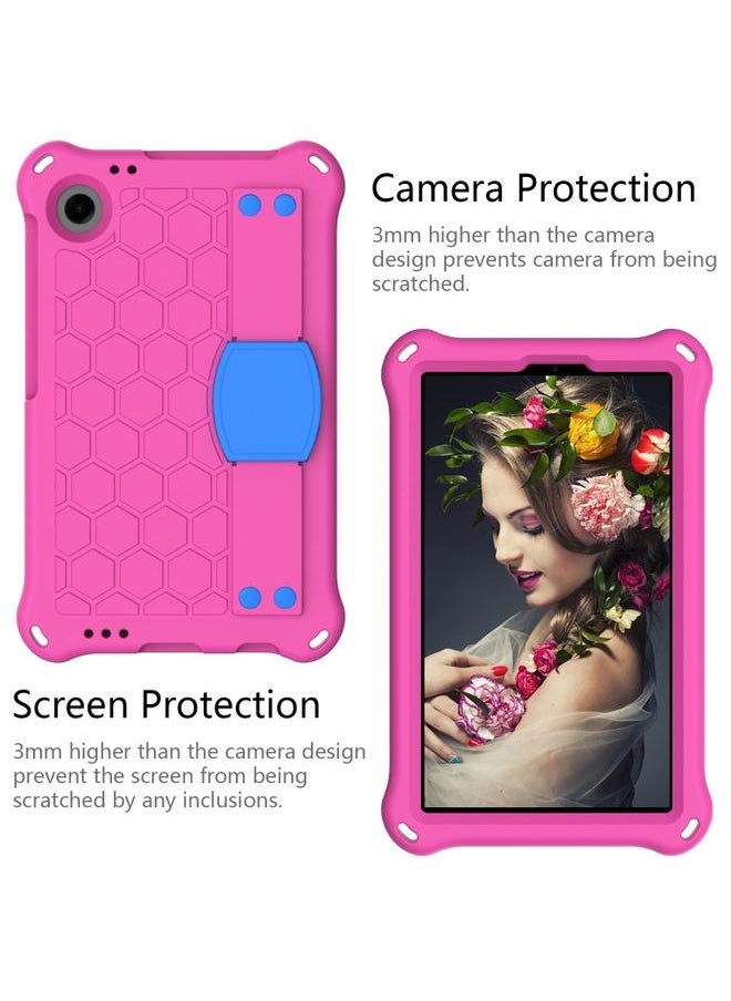 حافظة كمبيوتر لوحي Blackview Tab 60 8.7 2023 Honeycomb EVA Hybrid مع حزام باللون الأحمر الوردي بالإضافة إلى اللون الأزرق