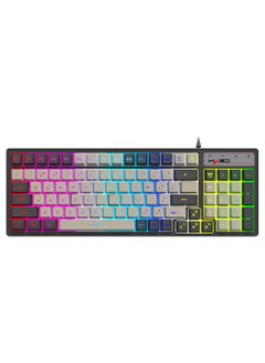 لوحة مفاتيح الألعاب الميكانيكية السلكية 60% مدمجة 96 مفتاحًا بدون مفتاح RGB بإضاءة خلفية لوحة مفاتيح الكمبيوتر لألعاب الكمبيوتر الشخصي التي تعمل بنظام Windows
