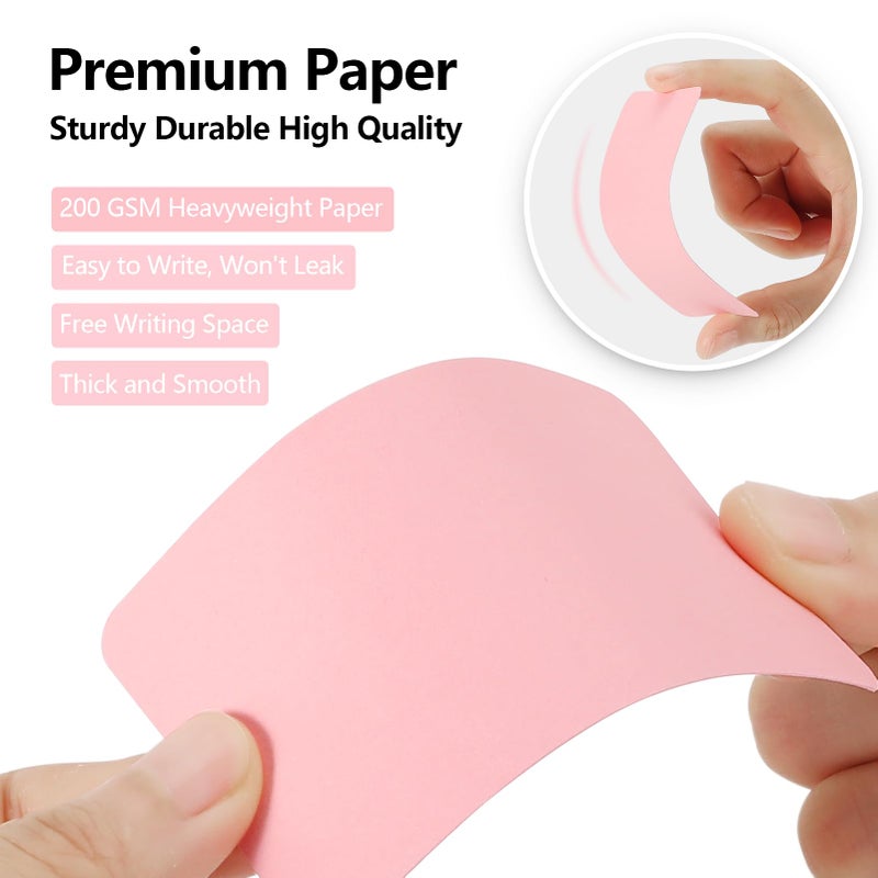 MaxGear 100Pcs Blank Business Cards, 3.5" x 2" Kraft Paper Note Card, Thank You Cards, Small DIY Message Card for Business, 200 GSM Pink Cardstock - Image 3
