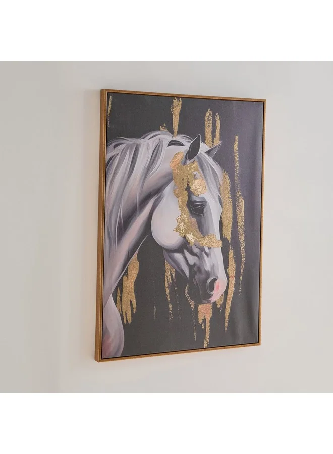 Home Box Iqra Samra Horse Face Framed Canvas With Foil 70 X 2.8 X 50 Cm