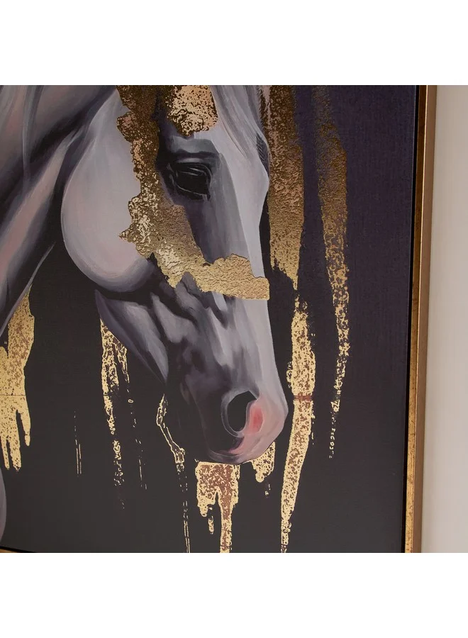 Home Box Iqra Samra Horse Face Framed Canvas With Foil 70 X 2.8 X 50 Cm