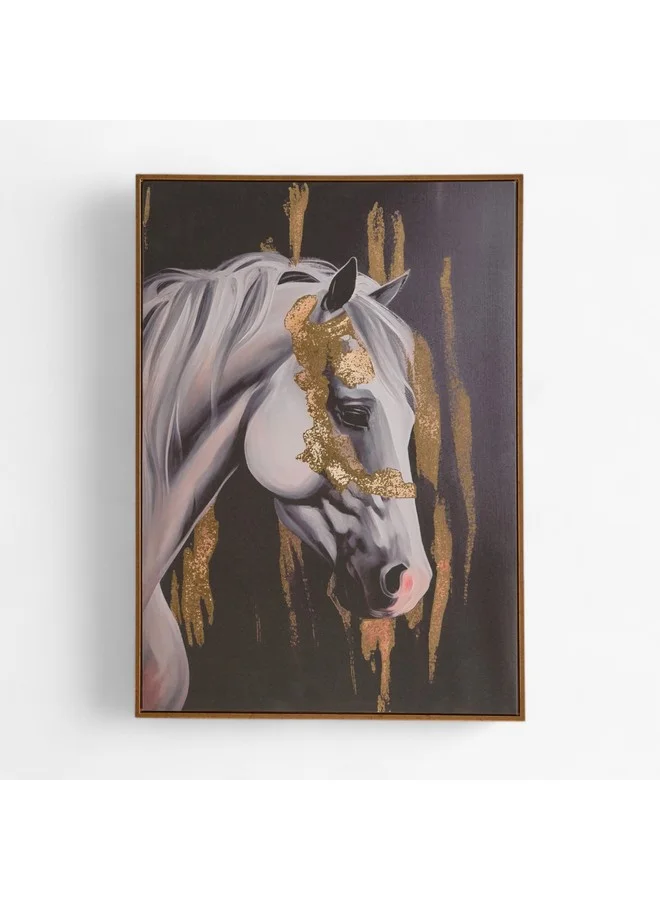 Home Box Iqra Samra Horse Face Framed Canvas With Foil 70 X 2.8 X 50 Cm