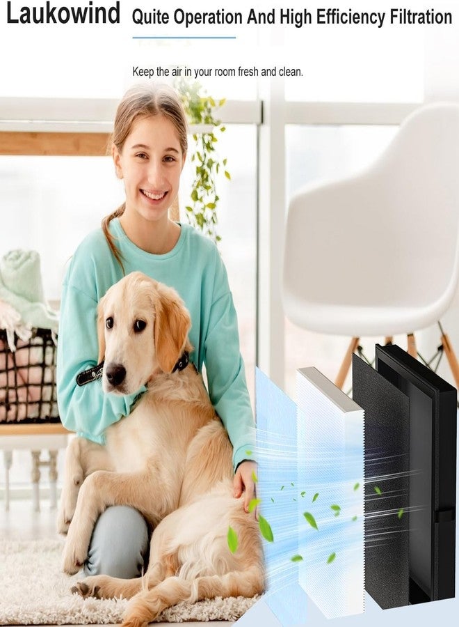 لوكويند فلتر هواء بديل من لاوكويند MK04، متوافق مع فلتر هواء أروف MK04 MG04-JH، بديل لفلتر وبر الحيوانات الأليفة، عبوة من 4 فلاتر بديلة لغرف النوم والمكاتب، مقارنةً بالجزء رقم MK04LX - Image 2