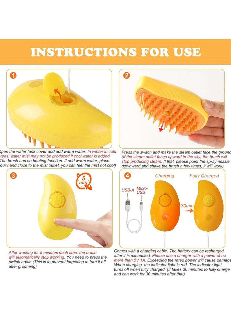 3 In1 Steam Cat Brush For Removing Tangled Hair And Flying Hair Electric Steamy Cat Brush Anti Splashing With Steam Spray For Massage Pet Dog And Cat Grooming Comb Hair Removal Comb Green - Image 5