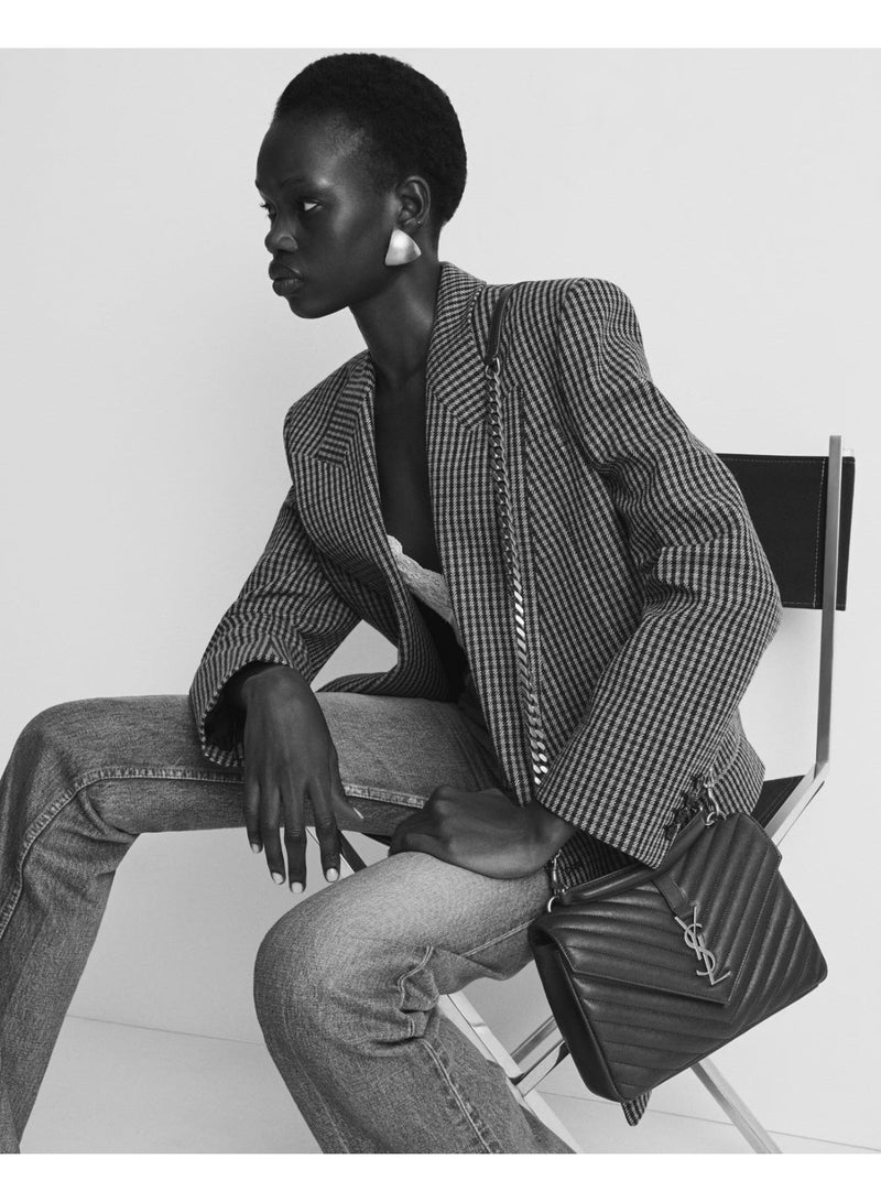 حقيبة كتف سلسلة فاخرة بتصميم كلاسيكي من YSL - حقيبة يد أنيقة بغطاء مع لمسة جلدية فاخرة - Image 3