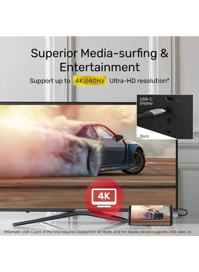 UNITEK كابل شحن سريع USB-C 100 واط PD، كابل فيديو USB-C 4K@60Hz، نقل بيانات 10 جيجابت في الثانية (USB 3.2 الجيل 2)، متوافق مع Thunderbolt 3، كابل USB-C ذكر إلى ذكر، 1م/2م. - Image 2