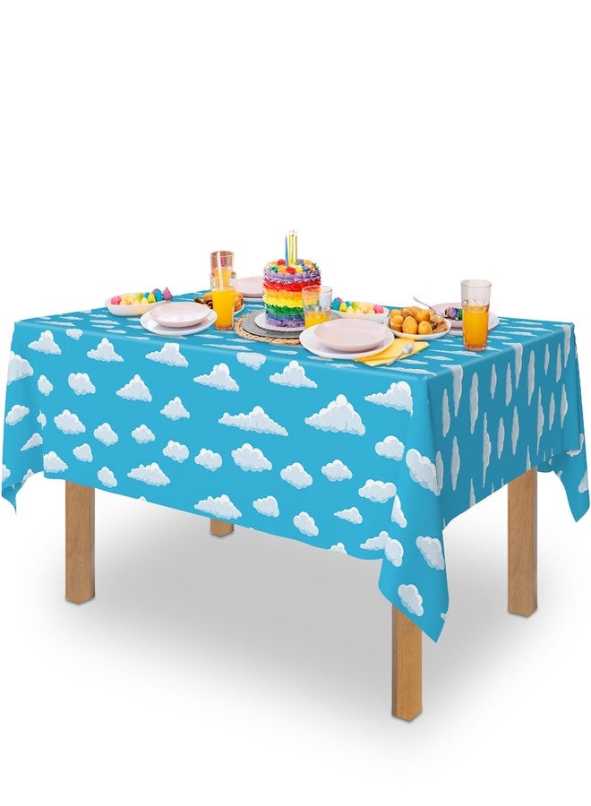 ArtCreativity Cloud Tablecloth - 6 Pack - 54” x 108” Cloud Table Cover - Birthday Party Tablecloth Set Disposable Tablecloths for Toy Story Party Decor - Image 5