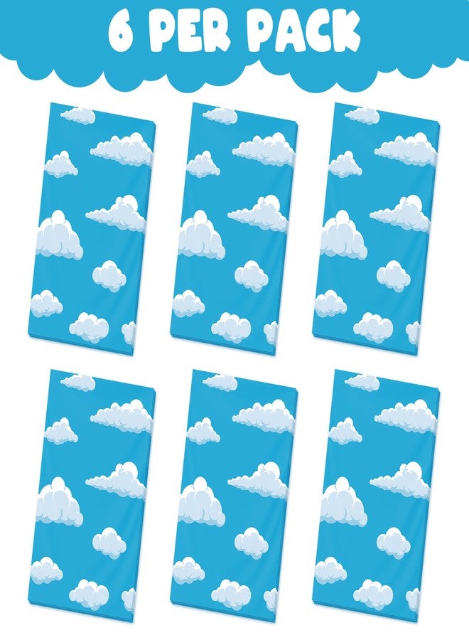 ArtCreativity Cloud Tablecloth - 6 Pack - 54” x 108” Cloud Table Cover - Birthday Party Tablecloth Set Disposable Tablecloths for Toy Story Party Decor - Image 2