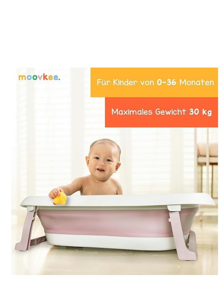 ماركة غير محددة حوض استحمام للأطفال من TOYS-EGYPT، حوض استحمام قابل للطي مع شماعة لسهولة التخزين ومخدة استحمام - لحديثي الولادة، 0-8 سنوات (وردي)  - Image 4