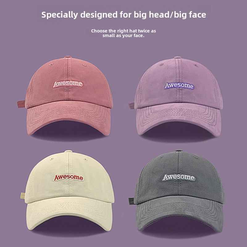 Korean Large Brim Baseball Cap Slimming Fit Pink AWESOME - Image 3