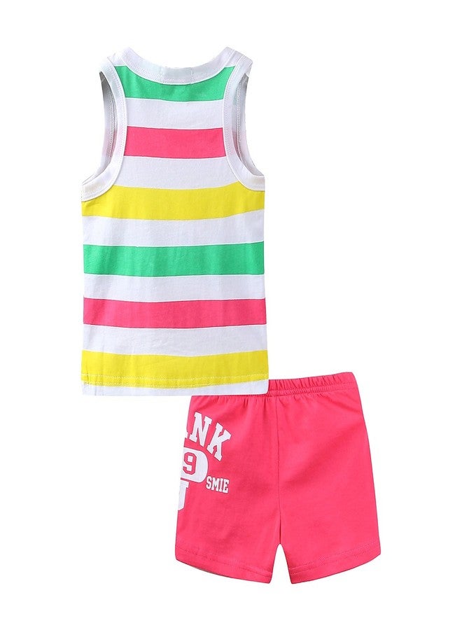 Mud Kingdom Cute Baby Girl Outfits 12-18 Months Hot Pink Stripe - Image 3