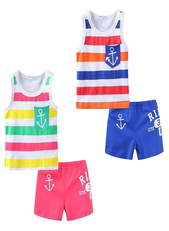 Mud Kingdom Cute Baby Girl Outfits 12-18 Months Hot Pink Stripe - Image 2