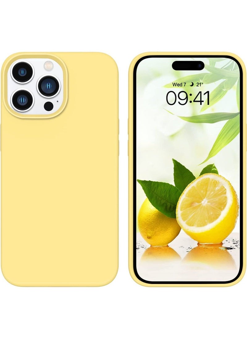 Case for iPhone 14 Pro Max 6.7 Inch Liquid Silicone Soft Gel Rubber Slim Thin Microfiber Lining Cushion Texture Cover Shockproof Protective Phone Case