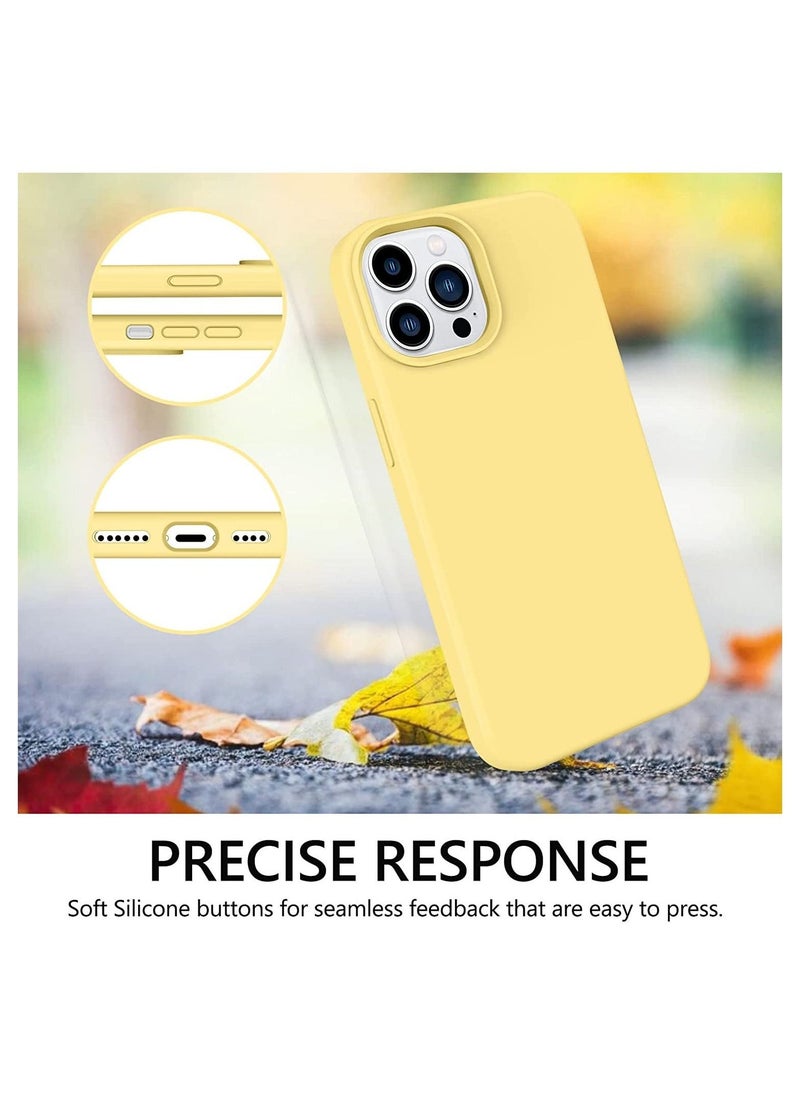 Case for iPhone 14 Pro Max 6.7 Inch Liquid Silicone Soft Gel Rubber Slim Thin Microfiber Lining Cushion Texture Cover Shockproof Protective Phone Case