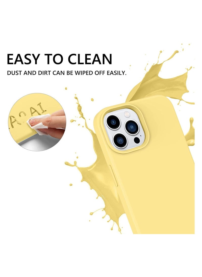 Case for iPhone 14 Pro Max 6.7 Inch Liquid Silicone Soft Gel Rubber Slim Thin Microfiber Lining Cushion Texture Cover Shockproof Protective Phone Case