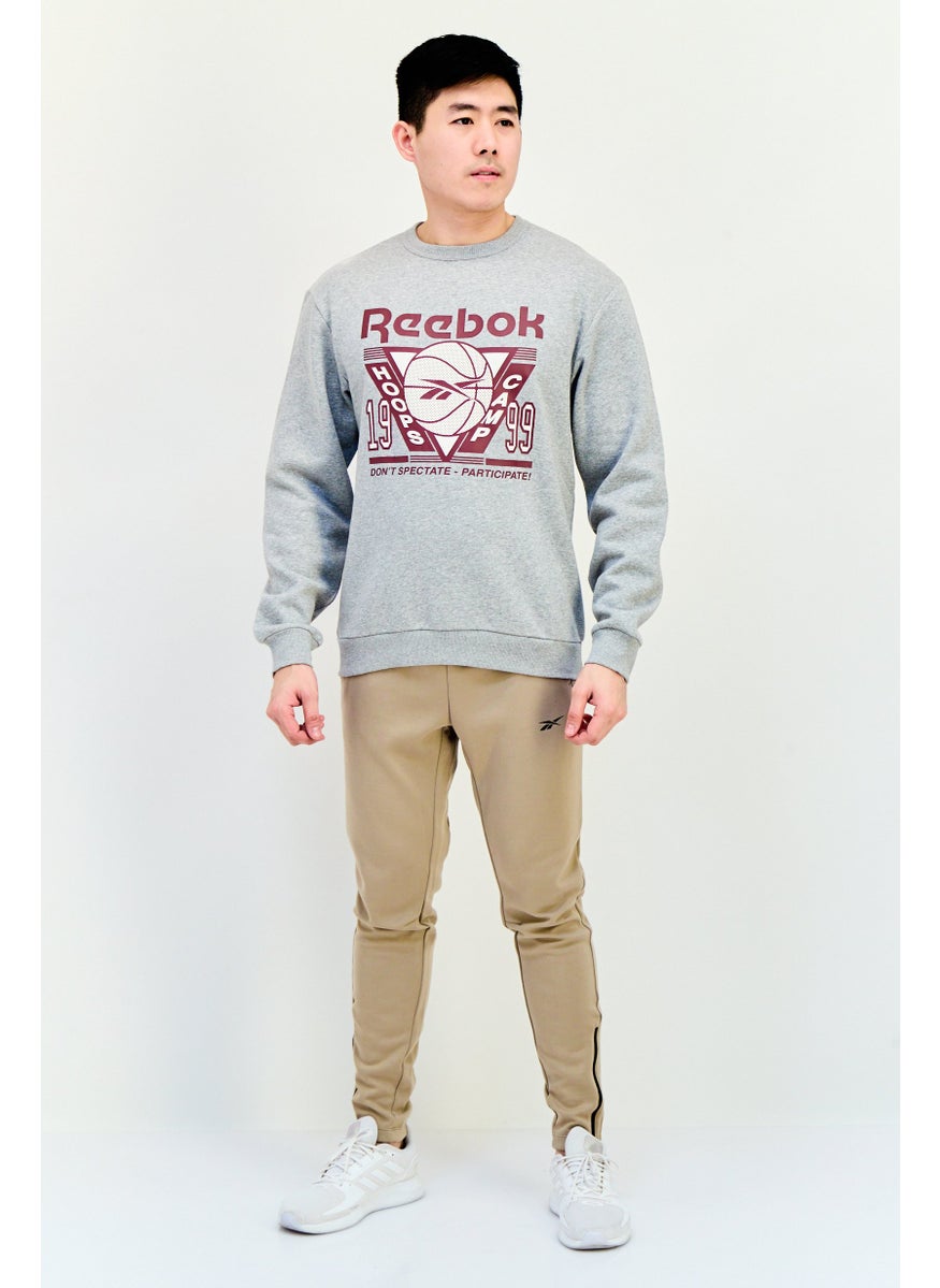 Reebok Men Sportswear Fit Long Sleeve Outdoor Sweatshirt, Grey  - Image 2