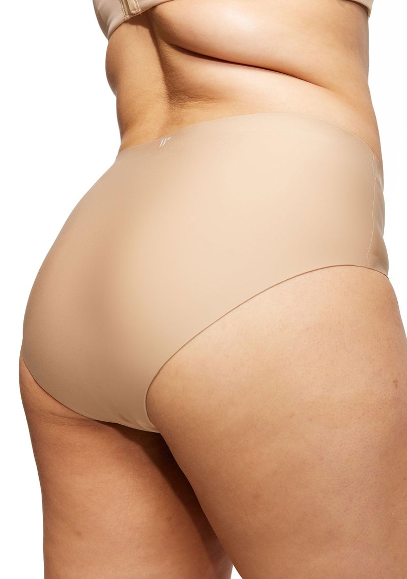 STRAWBERRY WEEKS LEAKPROOF20 Seamless Mid Waist Brief Period Underwear for Women Period Panties Holds 6 Tampons Incontinence Leak Proof Underwear SM Beige