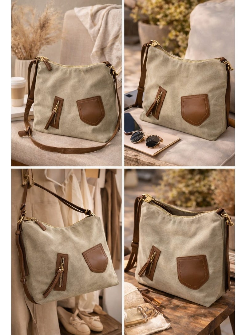 SUNSTAR Spacious Canvas Shoulder Bag - Image 4