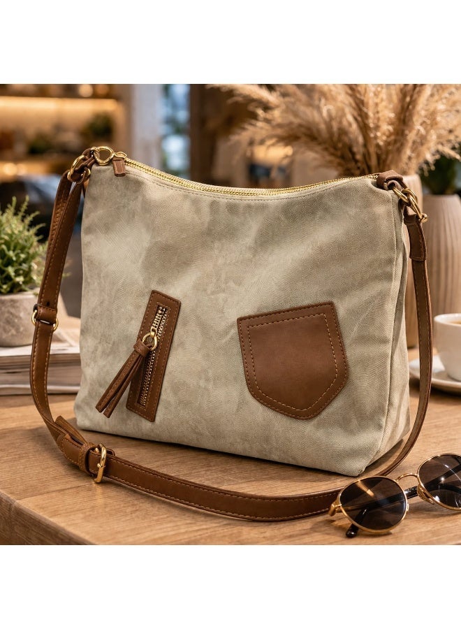 SUNSTAR Spacious Canvas Shoulder Bag - Image 1