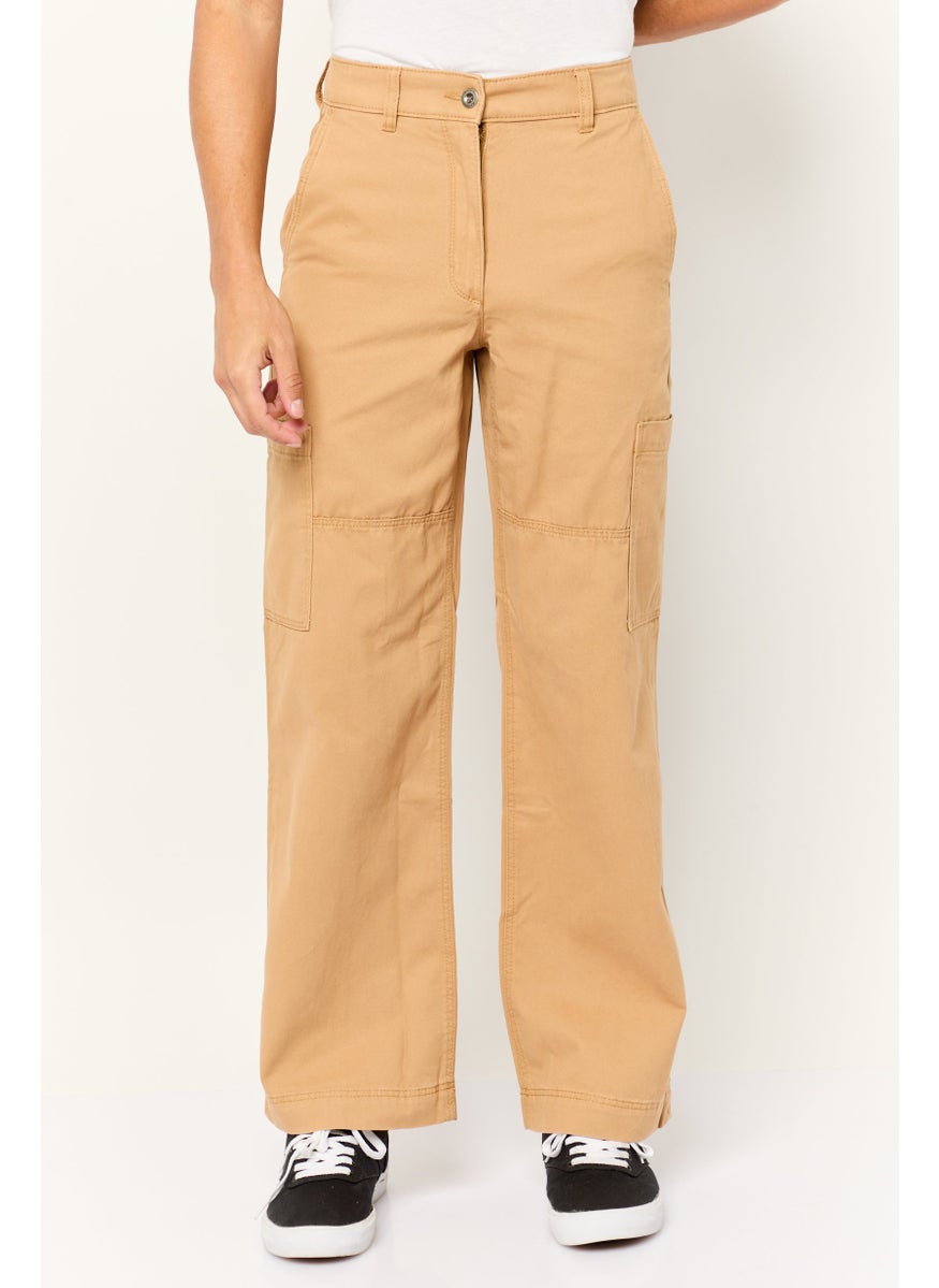 ESPRIT Men Regular Fit Solid Cargo Pants, Brown  - Image 1