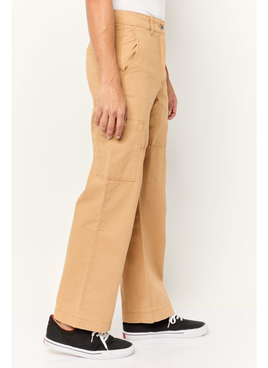 ESPRIT Men Regular Fit Solid Cargo Pants, Brown  - Image 4