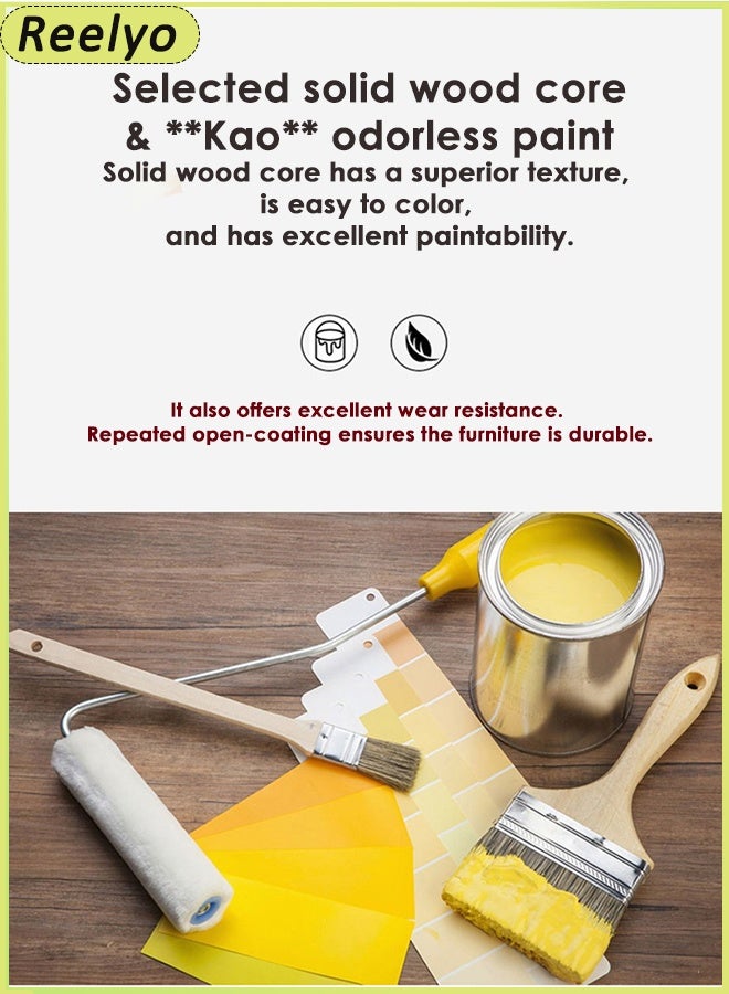 ريليو مكتب كمبيوتر مكتبي من الخشب الصلب بتصميم مريح مع درج ورف تخزين وحامل أقلام وفتحة سلكية للمنزل وغرفة النوم والطالب (1.2 متر) - Image 4