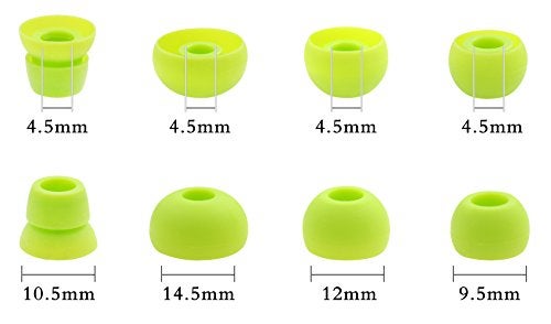 ALXCD Ear Tips for Powerbeats 2 Wireless Headphone, SML 3 Sizes 3 Pair Silicone Replacement Earbud Tips & 1 Pair Double Flange Ear Tip Cushion, Fit for Powerbeats2 Wireless Pb2[4 Pair](Green) - Image 2
